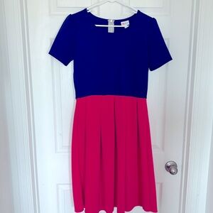 LulaRoe Two-Tone Amelia Dress with pockets 
Size L